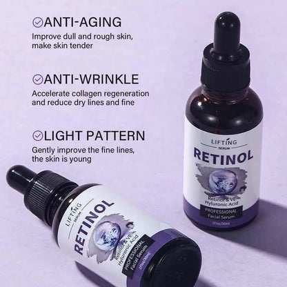 Retinol Serum, Serum for face, Anti aging serum, Professional Facial Serum, Retinol serum with HA & Vitamin E, serum for open pores, serum for oily skin, hydrating and moisturizing serum